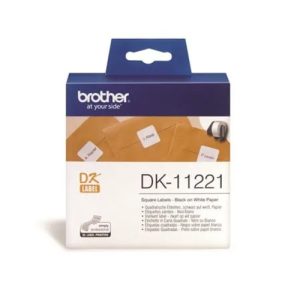 Brother DK-11221 - WHITE 23MM X 23MM DIE-CUT SQUARE PAPER LABEL 1000 LABELS PER ROLL