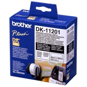 Brother WHITE STANDARD ADDRESS LABELS, 29MM X 90MM 400 LABELS PER ROLL Brother White Standa