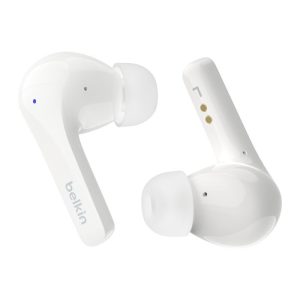 Belkin SoundForm Motion 2 True Wireless Earbuds - White (AUC010fqWHV2), 33 hrs Battery, 12mm Drivers, BT 5.3 Multipoint, IPX5-Rated, 2 Years Warranty
