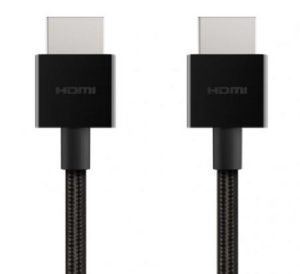 Belkin 8K Ultra High Speed HDMI 2.1 Braided Cable (2M) - Black (AV10176bt2M-BLK),8K @ 60Hz / 4K @ 120Hz / 4K HDR, 18Gbps bandwidth, 2 Years Warranty