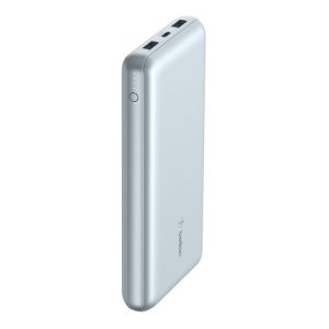 Belkin BoostCharge CCC-Certified 20k mAh Power Bank (Triple-Port) + USB-C  to USB-A Cable - Pearl Blue (BPB012btPB), 2xUSB-A, 1xUSB-C,2 Years Warranty