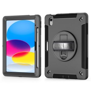 USP Rugged Apple iPad Air (9.7') (2nd/1st Gen) / iPad (9.7') (6th/5th Gen) Case Black - Built-in-Kickstand, Hand & Shoulder Strap, 5 Years Warranty