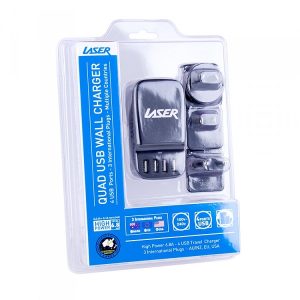 LASER TRAVEL CHARGER USB AU EU USA 4 PORT USB