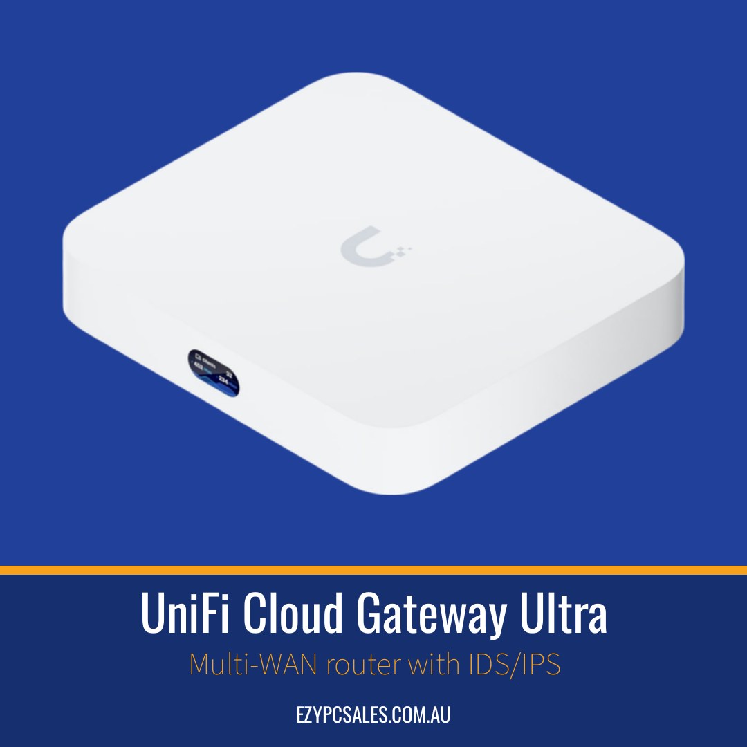 Ubiquiti Cloud Gateway Ultra, Multi-WAN, (4) GbE RJ45 ports, (1) 1/2.5 GbE RJ45 ports, USB Type C, 5V DC/3A, 100–240V AC, Max 6.2W