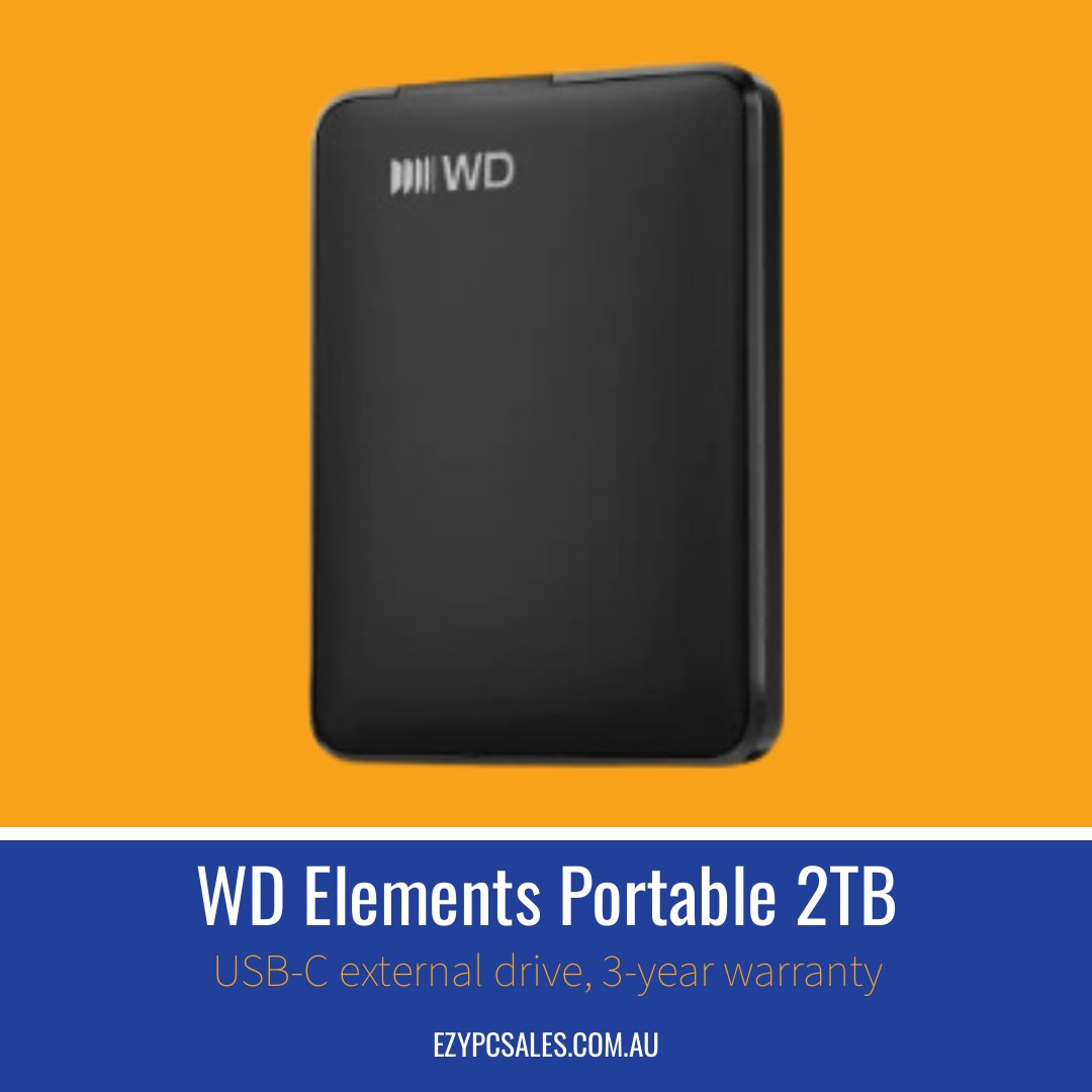 Western Digital WD Elements Portable (USB-C) - 2TB 2.5" Portable External Hard Drive